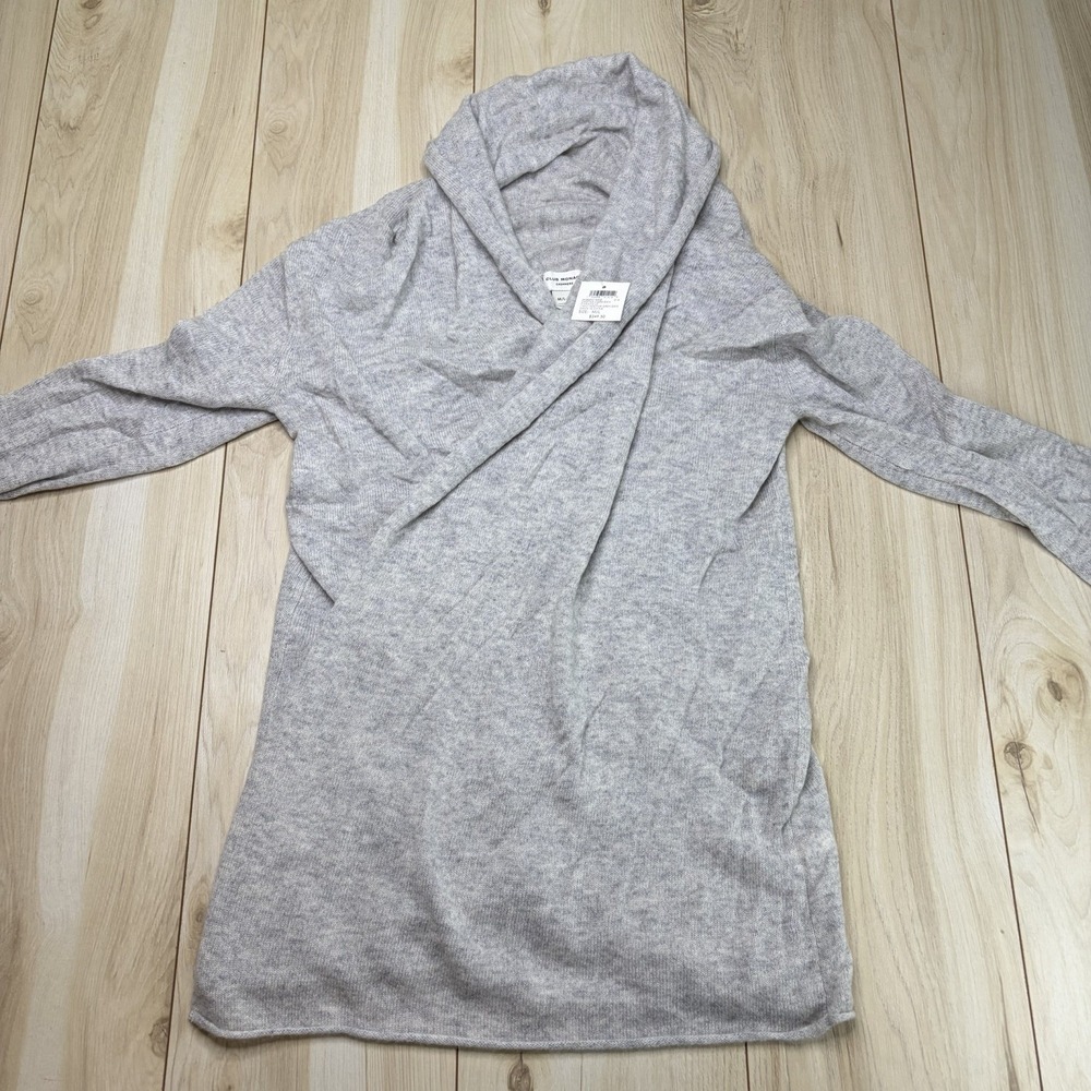 NWT Club Monaco Women's Cristina Cashmere Open-Front Cardigan Sweater Gray M/L - Picture 3 of 13